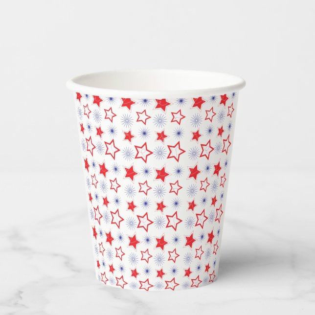 Gobelets En Papier Coupes en papier Red Stars (Recto)
