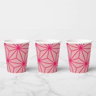 Gobelets En Papier Coupes en papier rose à motif japonais