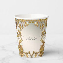 Coupes Feuilles en papier floral doré