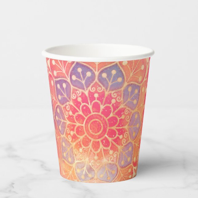 Gobelets En Papier Coupes Mandala en papier (Recto)