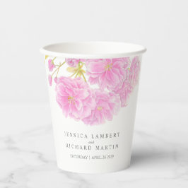 Gobelets En Papier Coupes mariages de fleurs de cerisier rose