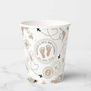 Gobelets En Papier Coupes papier Baby shower Travel Adventure