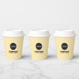 Gobelets En Papier Coupes personnalisées avec couvercles (Logo & Nom