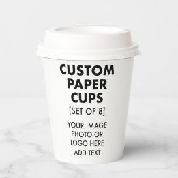 Gobelets En Papier Coupes personnalisées en papier [8] avec couvercle