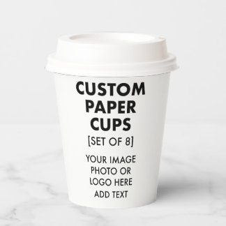 Gobelets En Papier Coupes personnalisées en papier [8] avec couvercle