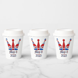 Gobelets En Papier Couronne avec Union Jack King Charles Coronation