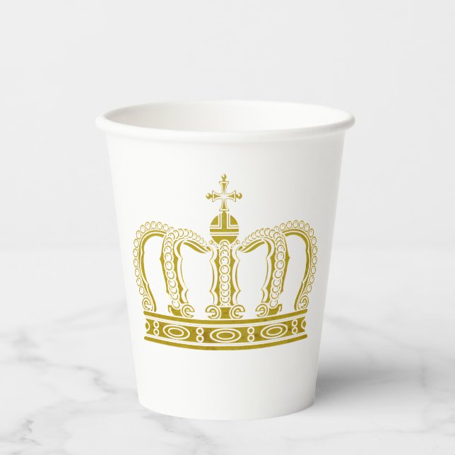 Gobelets En Papier Couronne d'or - luxe royal (Recto)