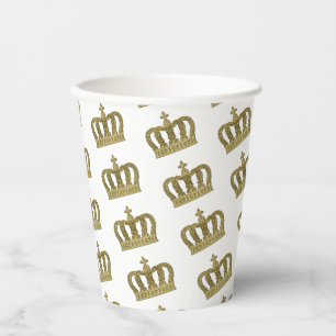 Gobelets En Papier Couronne d'or - luxe royal 2