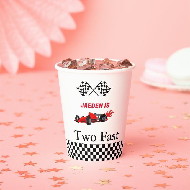 Gobelets En Papier Course de voiture garçon2e fête d'anniversaire (Insitu)