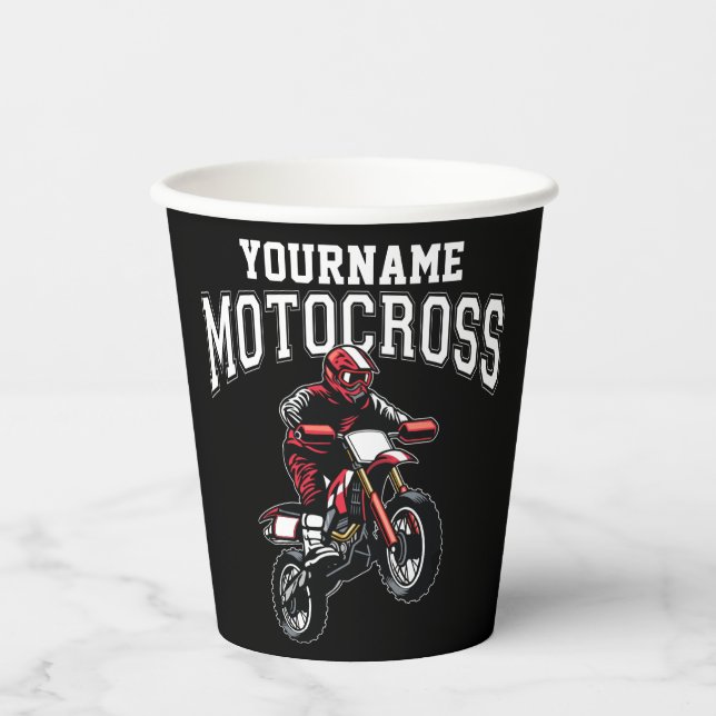 Gobelets En Papier Course Motocross Dirt Bike Rider personnalisée (Recto)