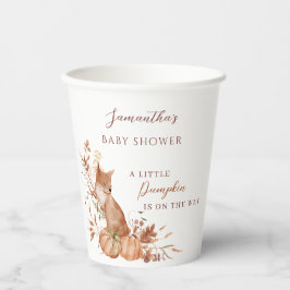 Gobelets En Papier Cozy Neutral Woodland Fox Pumpkin Party