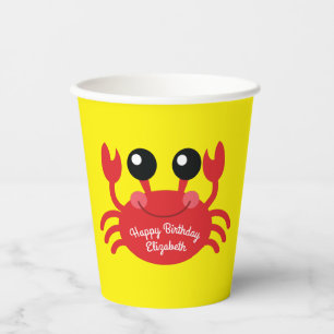 Gobelets En Papier Crabe Anniversaire Soirée Cartoon Enfants