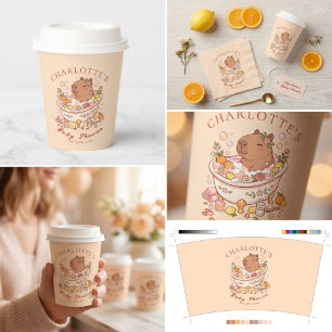 Gobelets En Papier Crac Crac Bébé Capybara Fille Shower
