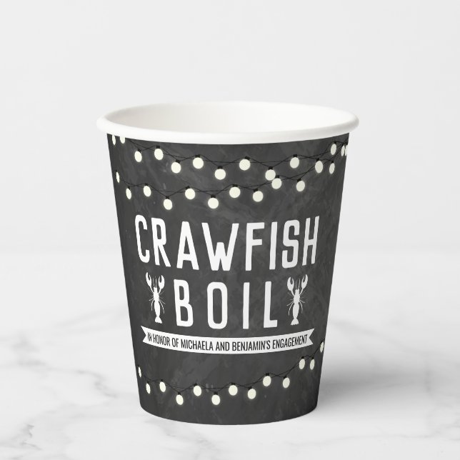 Gobelets En Papier Crawfish Boil Couples de douche (Recto)