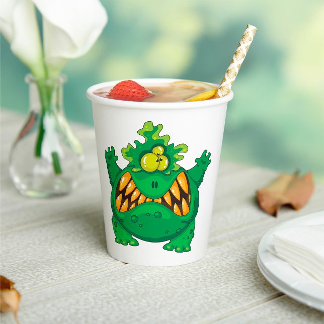 Gobelets En Papier Crazy Green Monster (Créateur téléchargé)