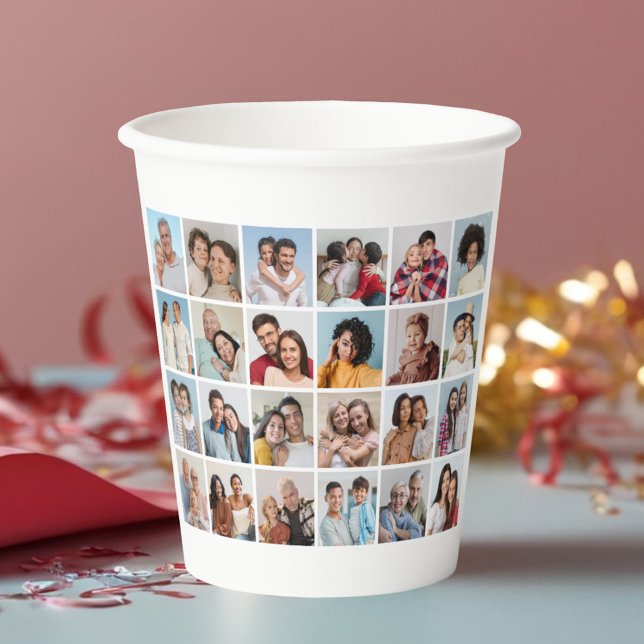 Gobelets En Papier Créez votre propre collection photo 24 (24 Photo Collage Paper Cups)