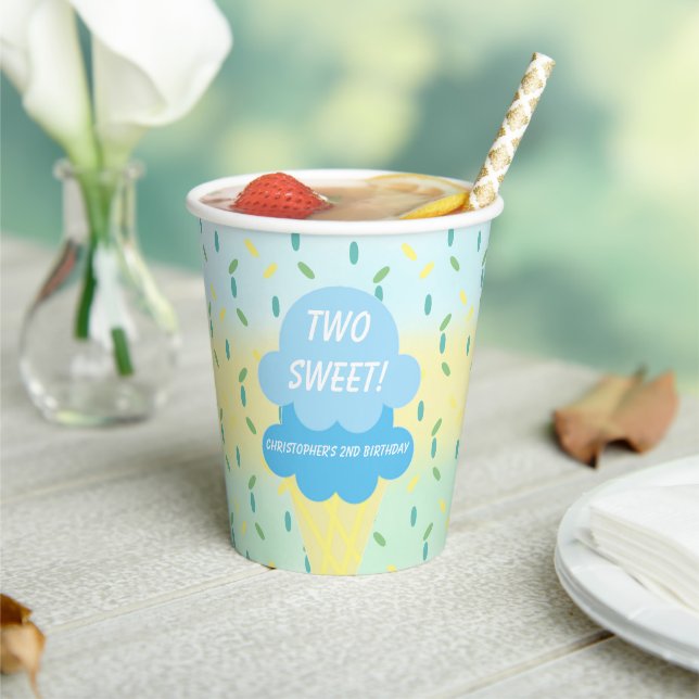 Gobelets En Papier Crème de glace 2ème anniversaire (Insitu)