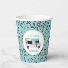 Gobelets En Papier Crème glacée Conception Camion Anniversaire