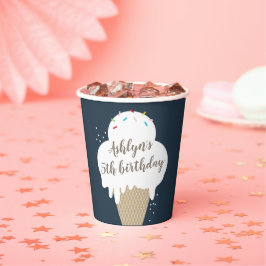 Gobelets En Papier Crème glacée Cone Enfants Bleu Anniversaire