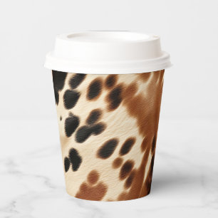 Gobelets En Papier Crème Western Cowboy Brown Noir Cowhide