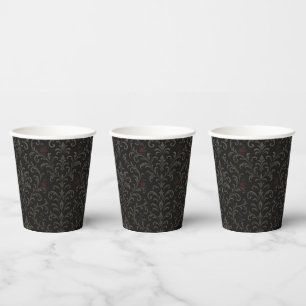 Gobelets En Papier Crimson Nocturne Bloom Victorian