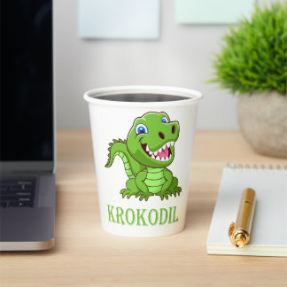 Gobelets En Papier crocodile vert