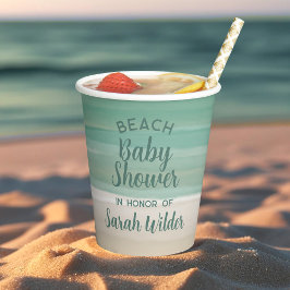 Gobelets En Papier Cubes en papier Baby shower Ocean Beach moderne