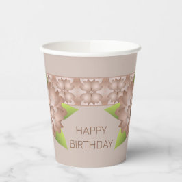 Gobelets En Papier Cuivre Brown Floral Accentué