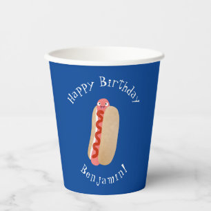 Gobelets En Papier Curieux hot dog Weiner dessin animé