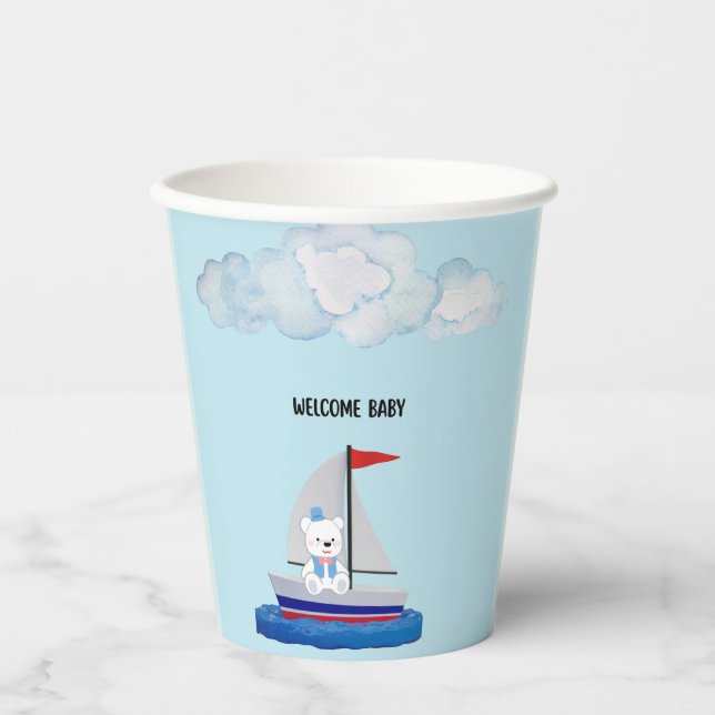 Gobelets En Papier Custom Baby Shower Paper Cups (Recto)