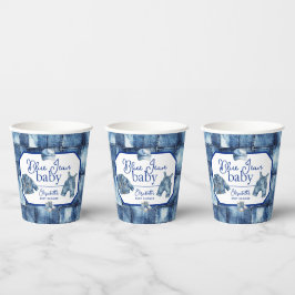 Gobelets En Papier Custom Blue Jean Baby Denim Baby shower à thème