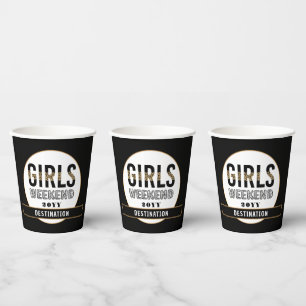 Gobelets En Papier Custom Girls Week-end Girls Trip Vacances