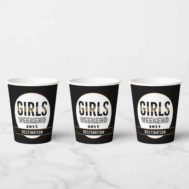 Gobelets En Papier Custom Girls Week-end Girls Trip Vacances (Multi)