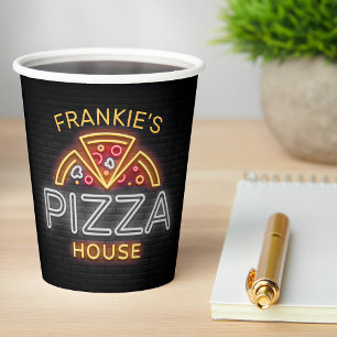 Gobelets En Papier Custom Neon Italian Pizzeria Pizza House