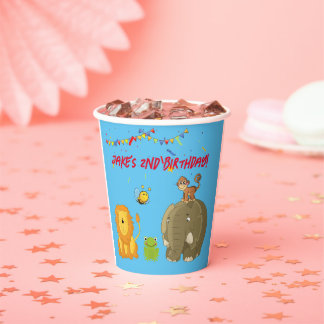 Gobelets En Papier Cute Animaux Personnalisable Anniversaire gosse ta