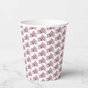 Gobelets En Papier Cute Aquarelle Booties rose Motif C'est une fille
