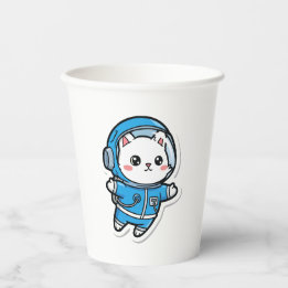 Gobelets En Papier Cute Astronaut Cat