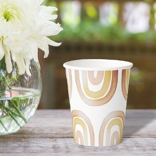 Gobelets En Papier Cute Boho arc-en-ciel Baby shower neutre entre les