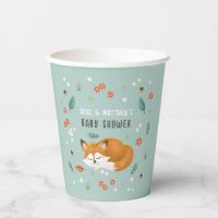 Cute Boys Woodland Fox Baby shower