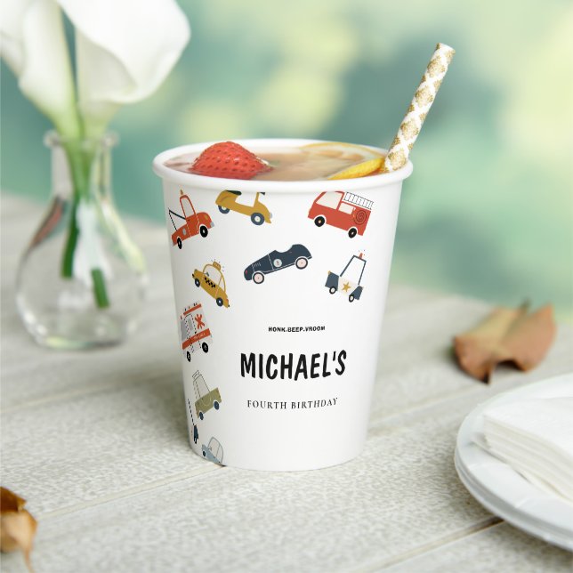 Gobelets En Papier Cute City Cars Anniversaire (Insitu)