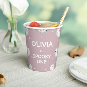 Gobelets En Papier Cute Éffrayant Un Halloween Fille 1er Anniversaire
