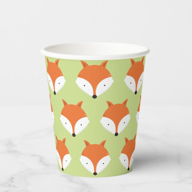Gobelets En Papier Cute Fox Face Motif animal (Recto)