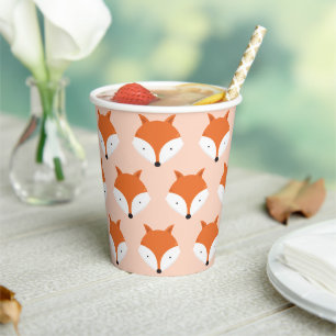 Gobelets En Papier Cute Fox Face Motif animal