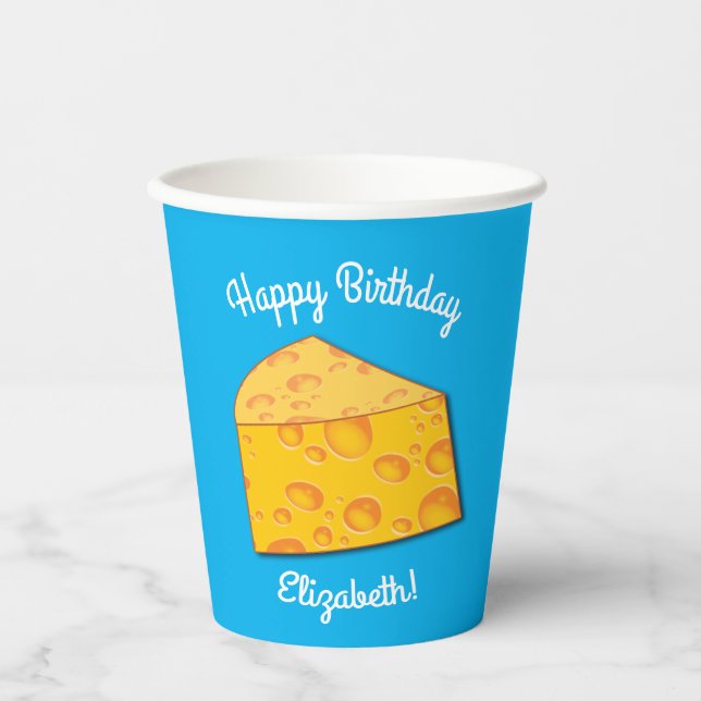 Gobelets En Papier Cute Fromage Wedge Enfants 1er anniversaire fête (Recto)