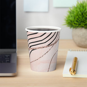 Gobelets En Papier Cute Girl Rose Bohême Rose Gold Design