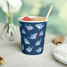 Gobelets En Papier Cute Great White Sharks Motif Océan