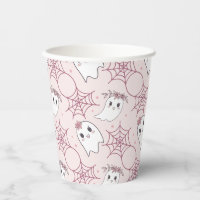 Cute Halloween Ghost & Spiderweb Motif (2)