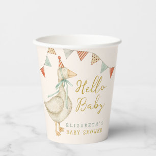 Gobelets En Papier Cute Hello Baby Baby shower de canard