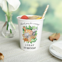 Cute Jungle Safari Animaux 1er anniversaire