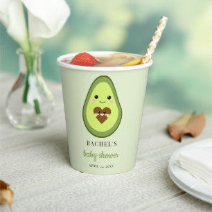 Gobelets En Papier Cute Kawaii Avocado Baby shower enceinte Fiesta